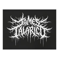 Black metal inspired political parody yard sign with gothic typography and monochrome artwork